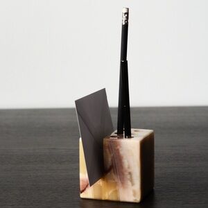 Cube Marble Stone MCM Desk Letter & Pen Caddy